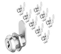 Lot de 8 verrous d'armoire avec clé de 1,6 cm - Verrous à came à clé identique pour porte de rangement, tiroirs, boîte à outils, boîte aux lettres, porte de camping-car, en alliage de zinc