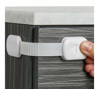 Lot de 8 verrous de sécurité pour enfants pour armoires et tiroirs, toilettes, réfrigérateur et plus encore. Coussinets adhésifs 3M. Installation facile, aucun perçage nécessaire, blanc