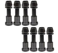 Lot de 8 vis à tête hexagonale M5 x 16/18/20 mm avec rondelle et écrou en titane M5 for fourche en fibre de carbone(Black,M5x18mm)