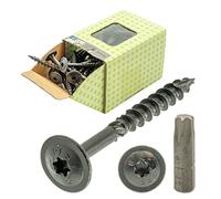 Lot de 8 vis à tête plate noires 8 x 80-50 pièces avec vis à tête plate Torx pour construction en bois, vis noires