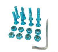 Lot de 8 vis de skateboard de 2,5 cm avec écrous et abriquées en acier au carbone moyen pour plus de résistance et de longévité (bleu)