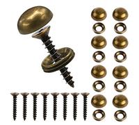 Lot de 8 vis décoratives en laiton avec capuchons, couvercle auto-taraudeuse décoratif pour portes d'armoires et fenêtres, vis de miroir, bois fabriqué à la main pour fixation de meubles (15 mm)