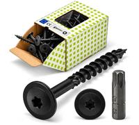 Lot de 8 x 40-50 vis à tête plate noires avec vis à tête plate Torx pour construction en bois, vis noires