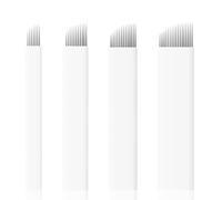 Lot de 80 aiguilles de microblading Lucxhcky pour sourcils - Fournitures de microblading (7, 12, 14, 18) - Acier inoxydable ou Acier allié - Pointue - Blanc