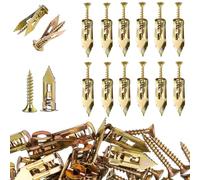 Lot de 80 ancrages autoperceuses pour cloison sèche avec vis, 40 ancrages à tôle (1,2 x 4,9 cm) et 40 vis d'expansion en zinc