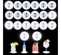 Lot de 80 Autocollants Lumineux LED Blanc 60 mm - sous-Verres Lumineux pour Bouteilles & Vases - Éclairage Festif Alimenté par Batterie - Mariage, Bar, Noël, Soirée