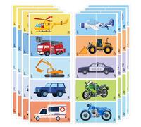 Lot de 80 autocollants mignons pour voiture droite gauche 7,6 x 3,8 cm - Autocollant de semelle d'avion de dessin animé pour chariot élévateur de chariot élévateur enfants garçons filles autocollants