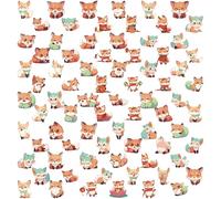 Lot de 80 autocollants renards en vinyle imperméables - Cadeau pour enfants, adolescents, adultes, garçons, pour réfrigérateur, vélo, bagages