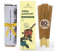 Lot de 80 bâtons d'encens Patchouli des années 1960, sans charbon, fabriqués à partir de fleurs recyclées | Bâtons d'encens Patchouli non toxiques