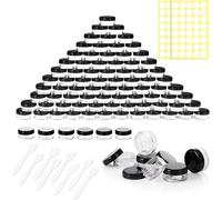 Lot De 80 Boîtes 3ml/3g Conteneur Cosmétique Bidon Vide Transparent Noir Et Blanc Petit Pot De Voyage Rond En Plastique,Peut Être Utilisé Pour Le Baume À Lèvres,La Lotion,La Crème,Les Pilules¿Noir¿