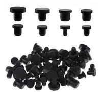 Lot de 80 bouchons coniques en caoutchouc - 8 tailles - Noir - En silicone solide - Ronds - Bouchons obturateurs flexibles - Pour trous - Diamètre intérieur : 4 à 9,5 mm
