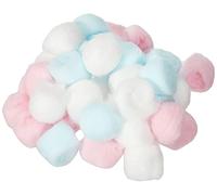 Lot de 80 boules de coton cosmétiques colorées - 100% coton - Doux et absorbant - 40 x 2