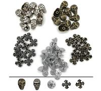 Lot de 80 boutons en métal pour jeans, tête de mort et croix, rivets rapides pour tissu, cuir, artisanat, décoration
