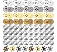 Lot de 80 boutons-pression individuels, fermeture magnétique et sans couture, très pratique, boutons magnétiques de 18 mm, fermeture magnétique pour porte-monnaie, sac à main, manteau, sac à dos