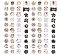 Lot de 80 broches à boutons pour vêtements et épingles pour femme - Décoration amovible sans couture