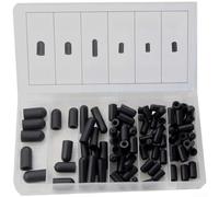 Lot de 80 cache-poussière en caoutchouc noir 6 tailles avec boîte de rangement pour tuyau d'aspiration et raccords de protection, kit d'outils de bricolage