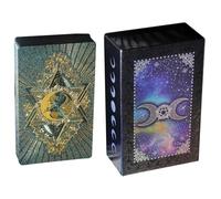 Lot de 80 cartes de tarot en feuille d'or - 12 x 7 cm - Cartes de tarot originales pour débutants, outils de divination - Jeu de divination - Cartes de lecture pour et adultes