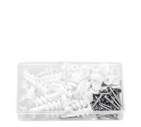 Lot de 80 chevilles autoperceuses for cloisons sèches et vis n° 8. Robustes, elles supportent jusqu'à 75 lb. Aucun pré-perçage requis.