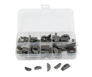 Lot de 80 clés métriques demi-lune en acier au carbone pour applications d'arbre et manivelle organisées dans une boîte de rangement en plastique