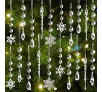 Lot de 80 décorations de Noël Effet Cristal irisé, Flocons de Neige et Stalactites en Acrylique, décorations à Suspendre pour Sapin de Noël, fêtes d'hiver, fête de thème Reine des neiges