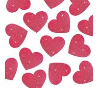 Lot de 80 découpes en forme de cœur en papier pailleté pour Saint-Valentin, anniversaire, fête prénuptiale, mariage, fiançailles, anniversaire de mariage - Rouge