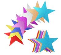 Lot de 80 découpes en forme d'étoile à paillettes pour tableau d'affichage, salle de classe, décoration murale, fête, 15,2 cm de long, 8 couleurs