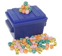 Lot de 80 dés polyédriques avec boîte d'enregistrement Dumpster, dés de jeu D6, dés colorés multicolores, kit pour jeux de dés (4 couleurs)