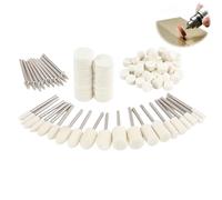 Lot de 80 disques de polissage compatibles avec les embouts de polissage Dremel, disques de polissage en feutre de laine avec tige 1/8", embouts de polissage pour outils rotatifs, bijoux, métal, verre