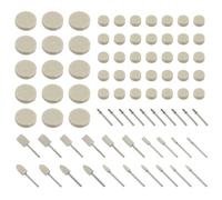 Lot de 80 disques de polissage en feutre compatibles avec les embouts de polissage Dremel - Disque de polissage avec tige de 1/8" - Outil rotatif pour métal, verre, bois, bijoux