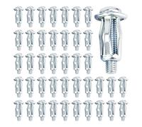 Lot de 80 écrous à pétale avec vis à expansion, M4 x 25 mm, chevilles pour cloison sèche, goujons pour mur creux, plaque de plâtre, plaque de fer, paroi fine et douce, métal (argent)