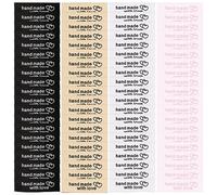 Lot de 80 étiquettes à coudre personnalisées - Étiquettes faites à la main avec motif cœur emboîtable pour la fabrication de poupées et de vêtements