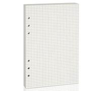 Lot de 80 feuilles A5 à 6 trous - Papier épais 100 GSM avec quadrillage plein, idéal pour journaux, prises de notes, planification et dessin. Compatible avec classeurs A5 à 6 anneaux.