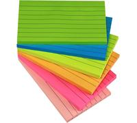 Lot De 80 Feuilles De Notes Adhésives Lignées De 7,6x12,7 Cm,6 Couleurs Brillantes,Assorties D'orientation Paysage