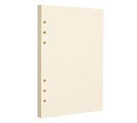 Lot de 80 feuilles de papier A5 vierges à 6 trous Beige - Pages de recharge pour classeur A5 standard à 6 anneaux, journaux, planificateurs, idéal pour le bureau, l'étude, les recettes, les voyages et