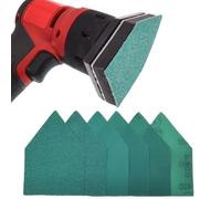 Lot de 80 feuilles de papier abrasif robuste grain 60-240 65 x 92 mm pour ponceuse de détail, lot de feuilles abrasives triangulaires compatibles avec ponceuses, oxyde d'aluminium abrasif pour bois