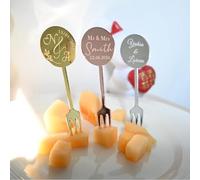 Lot de 80 fourchettes à fruits personnalisées en acrylique pour décoration de fête de mariage