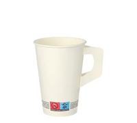 Starpak Lot de 80 gobelets en carton avec anse Blanc 0,2 l Ø 7 cm · 9,7 cm