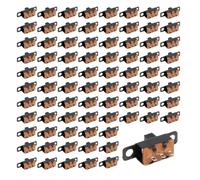 Lot de 80 Mini Interrupteurs à Glissière SS-12F15, 3 Broches SPDT 2 Positions 0,5A 50V DC, Micro Interrupteur 20x5,5x13 mm pour Soudure PCB et Montage Électronique DIY