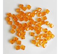 Lot de 80 perles en cristal avec trou - 8 mm - Perles à facettes tchèques - Orange foncé