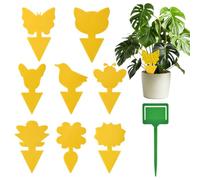 Lot de 80 pièges à mouches à fruits d'intérieur - Piège à moucherons - Double face - Jaune - Collant pour plantes - Attrape-insectes volants pour moustiques, mouches blanches, pucerons, balcon