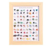 Lot de 80 pierres précieuses assorties dans un cadre en cristal, collection de pierres naturelles avec cadre en bois, variété de pierres précieuses colorées, parfaites pour une pendaison de