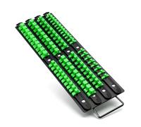 Lot de 80 plateaux d'organisation de douilles - Support de douille 1/4", 3/8", 1/2" avec rails, kit d'organisation robuste et roulement à clés pour atelier, boîte à outils et maison (vert)