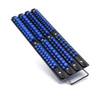 Lot de 80 plateaux d'organisation de douilles - Support de douille 1/4", 3/8", 1/2" avec rails, kit d'organisation robuste et roulement à clés pour atelier, boîte à outils et maison (bleu)