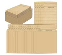 Lot de 80 pochettes pour cartes de bibliothèque avec enveloppes auto-adhésives - Cartes de notes vintage de bibliothèque, liste de lecture, marque-page pour caisses de livres, fournitures de classe