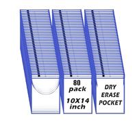 Lot de 80 Porte Menu Restaurant 1 Page Double Face Style Américain - Pochette Menu Noires avec Coins Protecteurs - Protege Carte pour Restaurants, Bars, Cafés, Boissons (Bleu, 26x36cm-80 pièces)