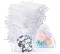 Lot de 80 Sachet Organza, Pochette Cadeau Noel Pochon Pochette Bijoux Bonbon Petit Sachet Transparent Sac Organza Sachets Lavande pour Fête De Noël Anniversaire