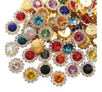 Lot de 80 strass transparents en acrylique 3D à dos plat pour décoration d'ongles 12 mm, 8mm#30Pcs, Cristal, Cristal