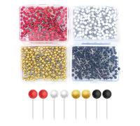 Lot de 800 épingles à tête ronde - Épingles à tête ronde - Épingles à carte multicolores - Avec boîte de rangement - Épingles à tête ronde - Pour cartes et tableaux de liège, bricolage