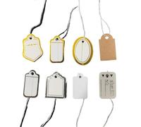 Lot de 800 étiquettes de prix pour bijoux avec ficelle en papier doré et argent pour accessoires