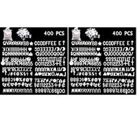 Lot de 800 Lettres Blanches pour Tableaux à Lettres Interchangeables en Feutre - 1,9 cm Avec Sac Cadeau en Tissu, Chiffres et Symboles Inclus